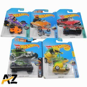 Lot Of 5 2015 Hot Wheels Tooned, HW RIde Ons, & HW Mild To WIld Cars 1:64 Mattel
